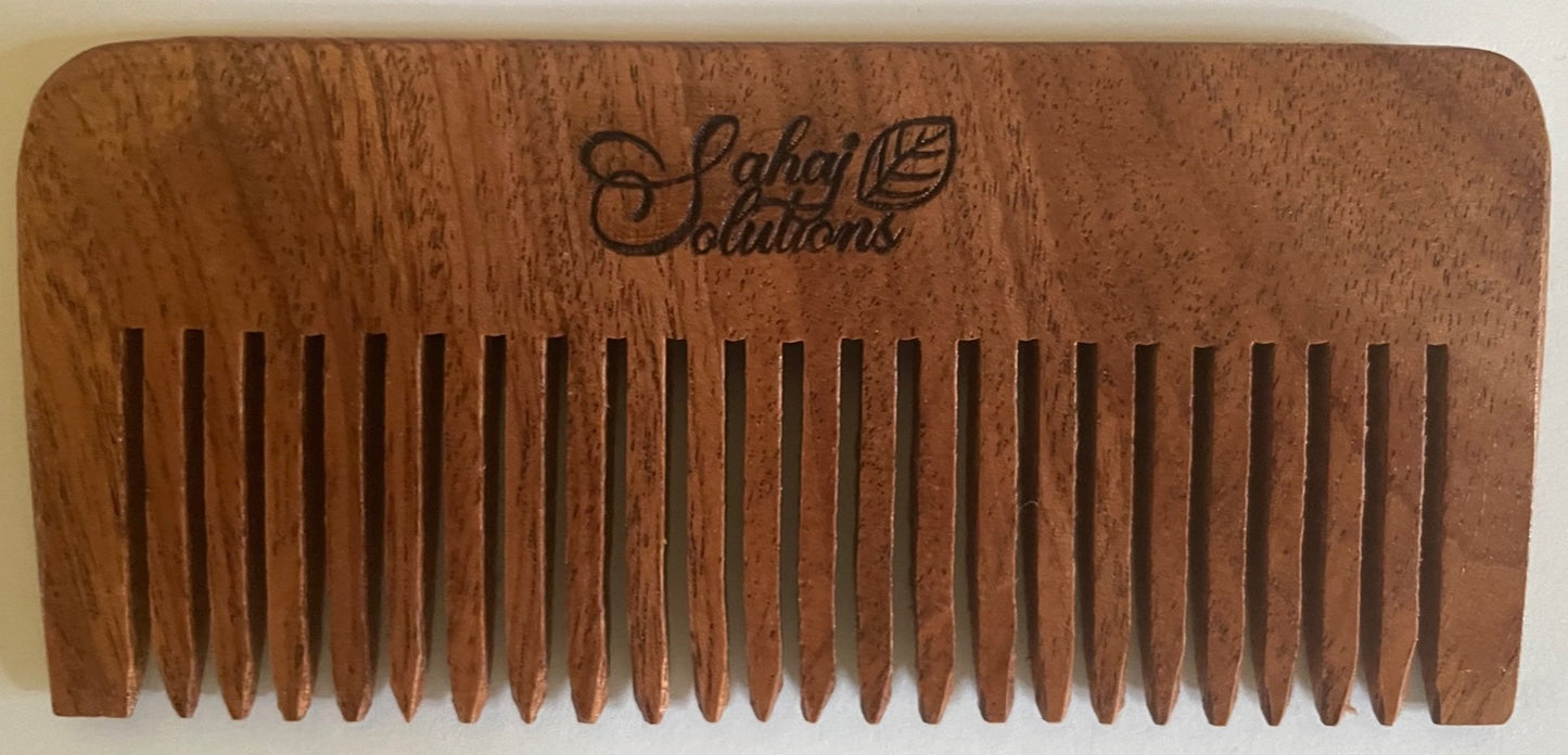 WIDE TOOTH NEEM WOODEN COMB